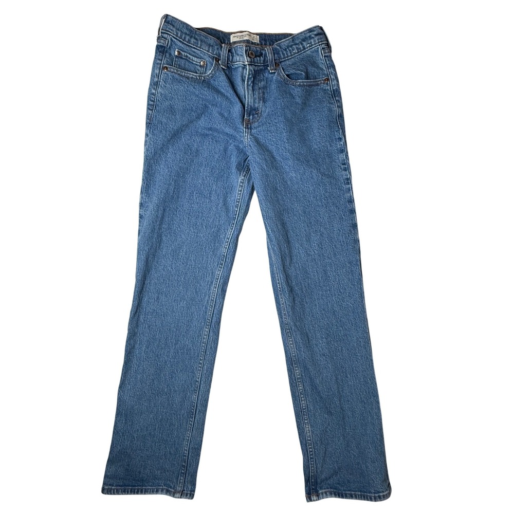 Abercrombie & Fitch The 90s Straight Mid Rise‎ Jeans Medium Wash Blue Size 27